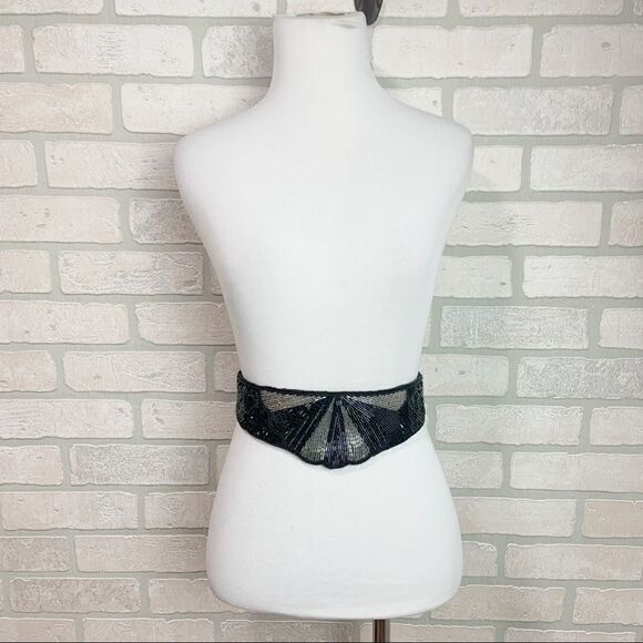 Vintage Sequin Gatsby Style Cummerbund  Belt - Picture 1 of 5